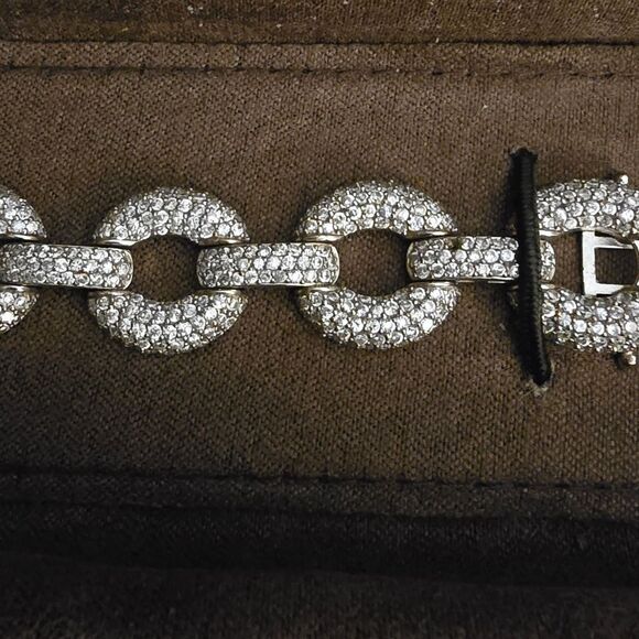 STUNNING STERLING COSTUME PIECE ENCRUSTED W/ PAVE CZS - Picture 5 of 7